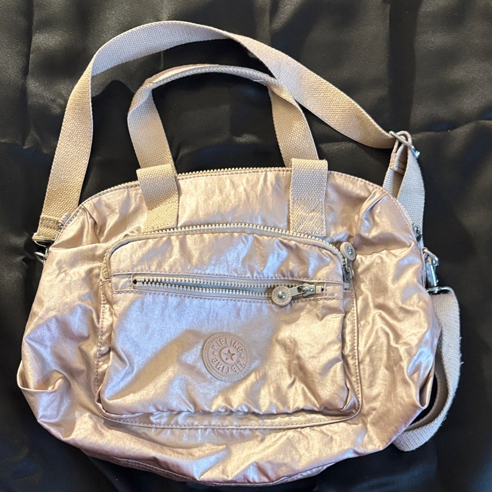 Kipling Shimmering Beige Shoulder Bag